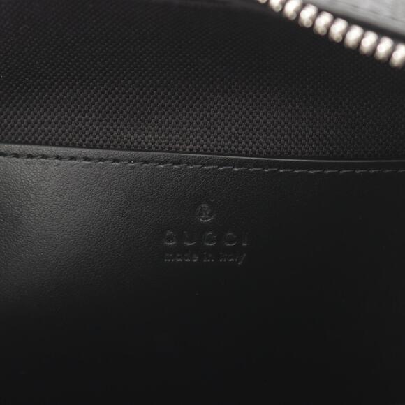 Gucci GG Supreme Slingback Bag Waist Body Canvas Leather Gray Black - Picture 4 of 4